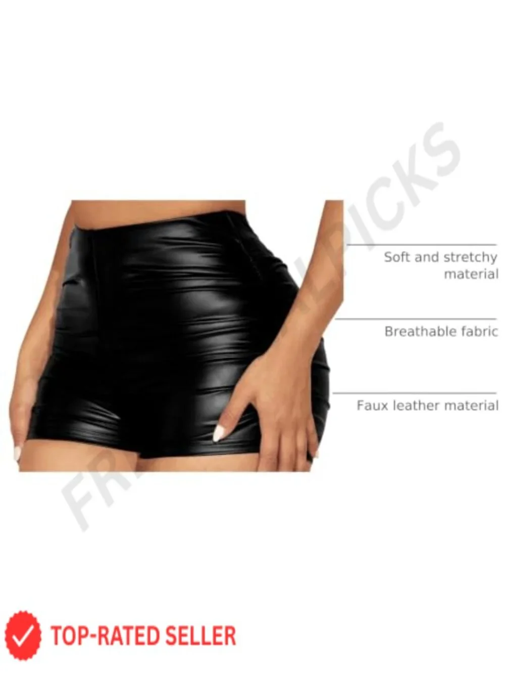 Faux Leather High Rise Ruched Mini Shorts for Party Rave